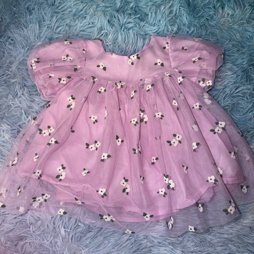 Cat & Jack Lavender Baby Dress with Floral Design